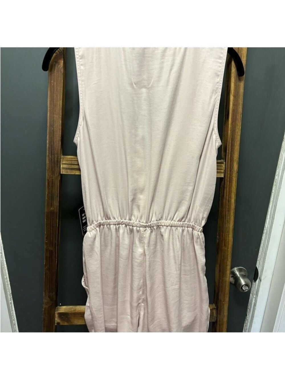 Express Light Pink Button Front Romper - Picture 2 of 2
